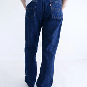 Vintage  Levis 619 Orange Tag 70's Dark Wash Straight Leg Jeans Denim Size 34/32